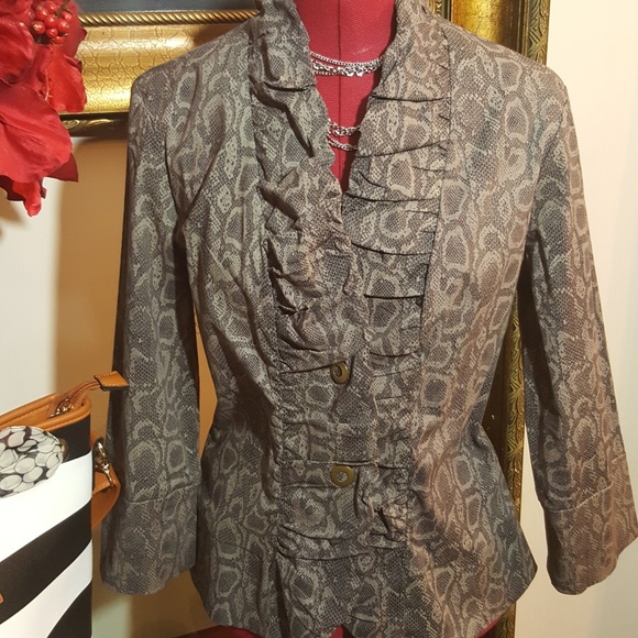 CONTRAST PYTHON PRINT JACKET SIZE S - Picture 2 of 8